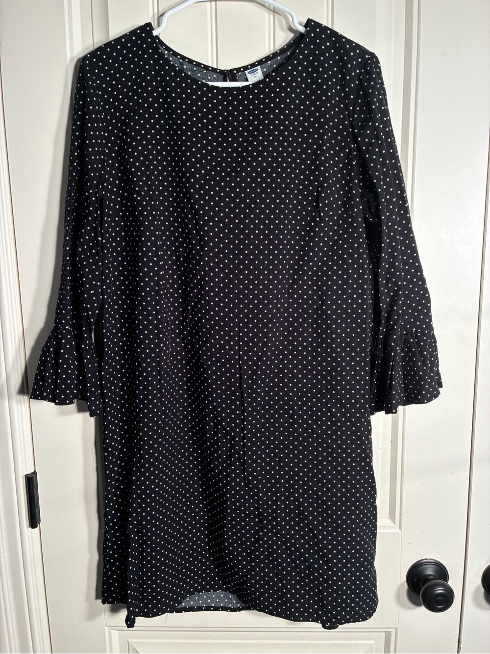 Old Navy Black Polka Dot Mini Dress with White Dots women’s medium